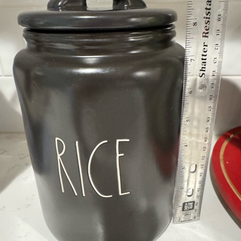 Rae Dunn Charcoal Rice Canister